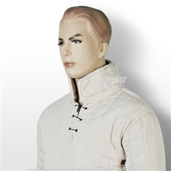 Ecru L Medieval Gambeson Cloth Type 3 Padded Armour LARP SCA WMA Arming Jacket
