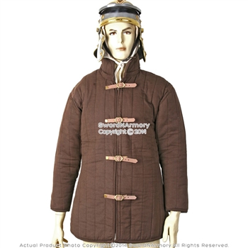 Medium Size Brown Gambeson Type IV Medieval Padded Armour Coat SCA WMA Jacket