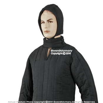 Black Large Size Type 8 Medieval Padded Armour Coat LARP SCA WMA Arming Jacket