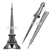 15" Paris Eiffel Tower Letter Opener Fantasy Dagger Gift Knife w/ Display Stand