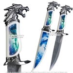 13.5" Fantasy Fierce Dragon Dagger Bowie Gift Knife with Scabbard Souvenir