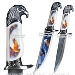 13.5" Fantasy American Bold Eagle Dagger Bowie Gift Knife with Scabbard Souvenir