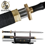 33" Classic Ancient Chinese Sword Replica Folded Steel Blade Ebony Handle Scab