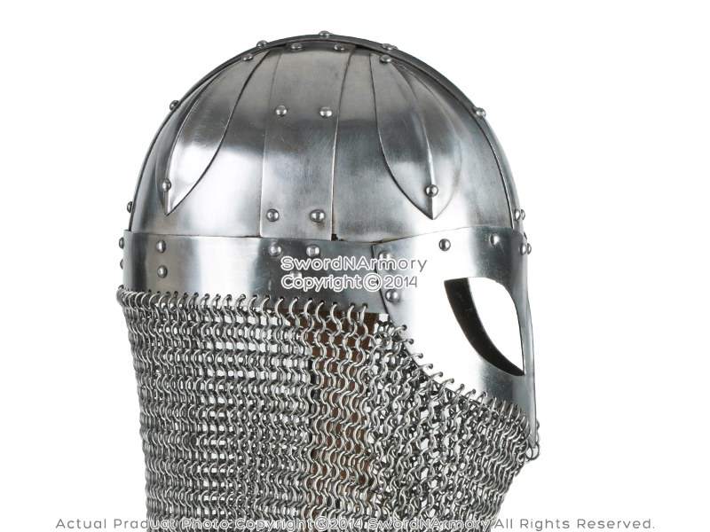 Details about   crusader face plate Spectacle Helmet With Chain mail Aventail Steel 