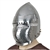 Battle Ready Functional Medieval Bascinet Helmet with Visor 14th Century 16G Steel SCA
