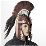 Copper Coated Punk Greek Trojan Corinthian Helmet with Spikes Wild Wild West