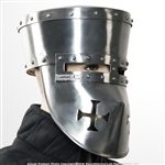 Functional 16G Steel Crusader Knights Templar Helmet Great Helm WMA SCA LARP