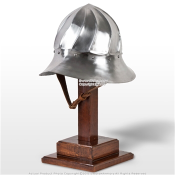 Functional Medieval Flared Barbute Fighting Combat Helmet 16G Steel SCA LARP