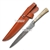 Folded Steel Damascus Handmade Fixed Blade Knife Bone Hande Silver Inlay Sheath