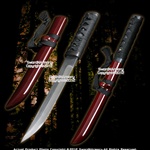 Musashi Through Hardened 1045 Carbon Steel Samurai Tanto Sword Red Full Tang