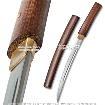 Handmade Shirasaya Tanto with O Kissaki Samurai Arming Sword Dagger Sharp Edge