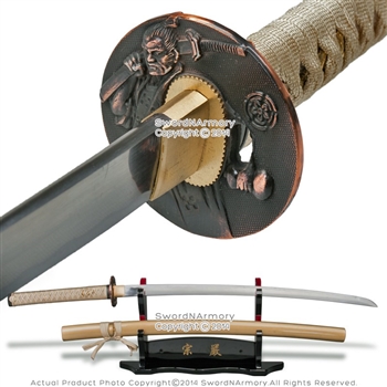 Onikiri Handmade Samurai Katana Sword Sharp Blade Super Bitch Engraved Scab Gold