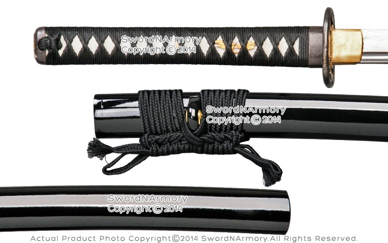 Forged Folded DH Steel Handmade Katana Samurai Sword Leather Wrap Dragonfly  Tsuba
