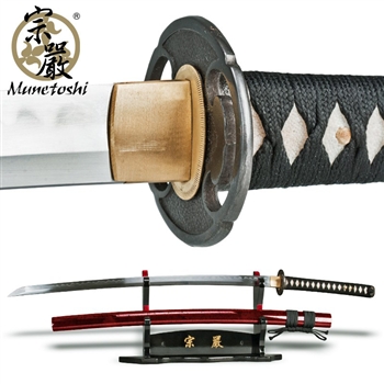Munetoshi 2nd Gen Light Cutter Handmade Samurai Sword Clay Tempered T10 Blade RD