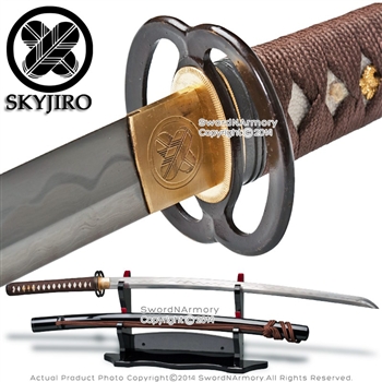 Skyjiro Ancient Iron Warrior Handmade 1070 Folded Steel Samurai Katana Sword