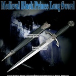 Medieval Knight Black Prince Short Sword Fantasy Dagger w/ Sheath Movie Replica
