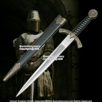 Medieval Knights Templar Long Sword Fantasy Dagger with Sheath Letter Opener