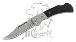 Mastiff Japanese Damascus Steel Hunting Folding Knife Kerry Horn Handle HRC 58