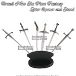 6 Pcs Classic Medieval Swords Fantasy Letter Opener Set With Stand