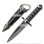 11.5" Dark Assassin Medieval Dagger Short Sword Blade with Sheath LARP Cosplay