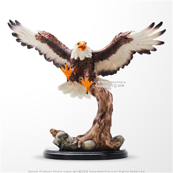 Flying Bald Eagle Gift Desk Office Ornament Decoration Polyresin Sculpture