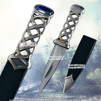 Silver Scottish Fantasy Dirk Knife Scotland Dagger