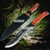 16" Sawback Hunting Dagger Fixed Blade Bowie Knife with Wooden Handle and Sheath