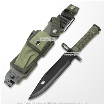 12" M9 Military Style Fixed Blade Survival Knife with Tactical Sheath Wire Cutter