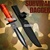 Red Camo Color Fixed Blade Tactical Knife Dagger with Survival Kit and Compass
