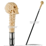 35" Polyresin Skull Handle Fantasy Steel Walking Stick Gentleman's Cane No Sword