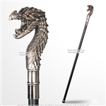 37" Fantasy Fury Dragon Detachable Metal Head Walking Cane Gentlemen's Stick