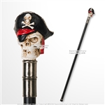 35" Pirate Skull Head Handle Fantasy Walking Stick Gentlemen's Cane Cosplay