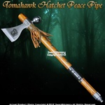Indian Warrior Native American Tomahawk Hatchet Axe Peace Pipe Tobacco Leather