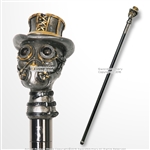 37" Steampunk Colored Gas Mask Top Hat Handle Gentlemen's Walking Cane Stick