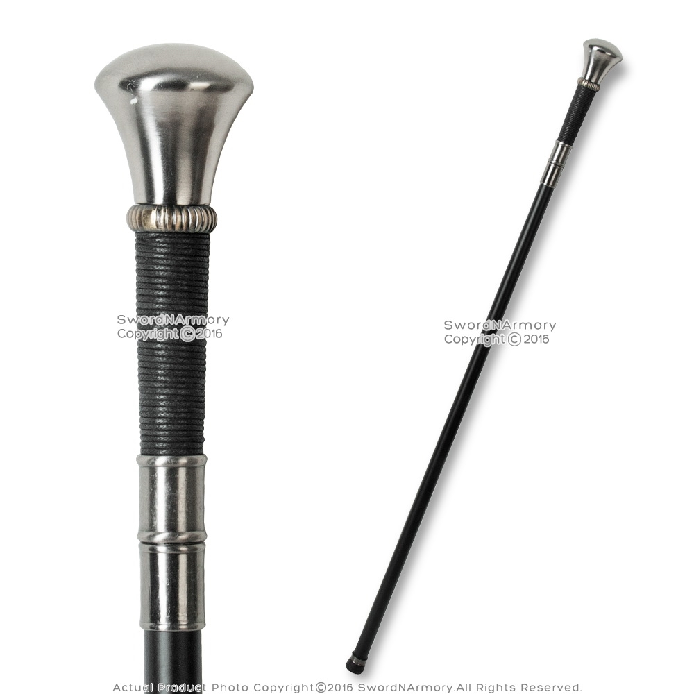36 Knob Handle Walking Stick Gentleman's Cane Metal Shaft