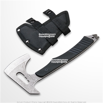 9.5" Full Tang Hunting Tactical Throwing Axe Survival Hatchet with Nail Remover