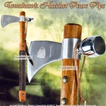 Native American Tomahawk Peace Pipe for Tobacco Chief Steel Blade Bowl
