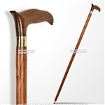 36.5" Handmade Sheesham Wood Gentleman Walking Cane Stick with Brass Neck