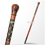 35.5" Knob Style Tribal Eucalyptus Wooden Stick Handcrafted Walking Cane