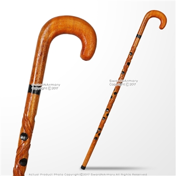 36' Handcrafted Lady Bug Eucalyptus Wooden Walking Stick Gentlemen's Cane