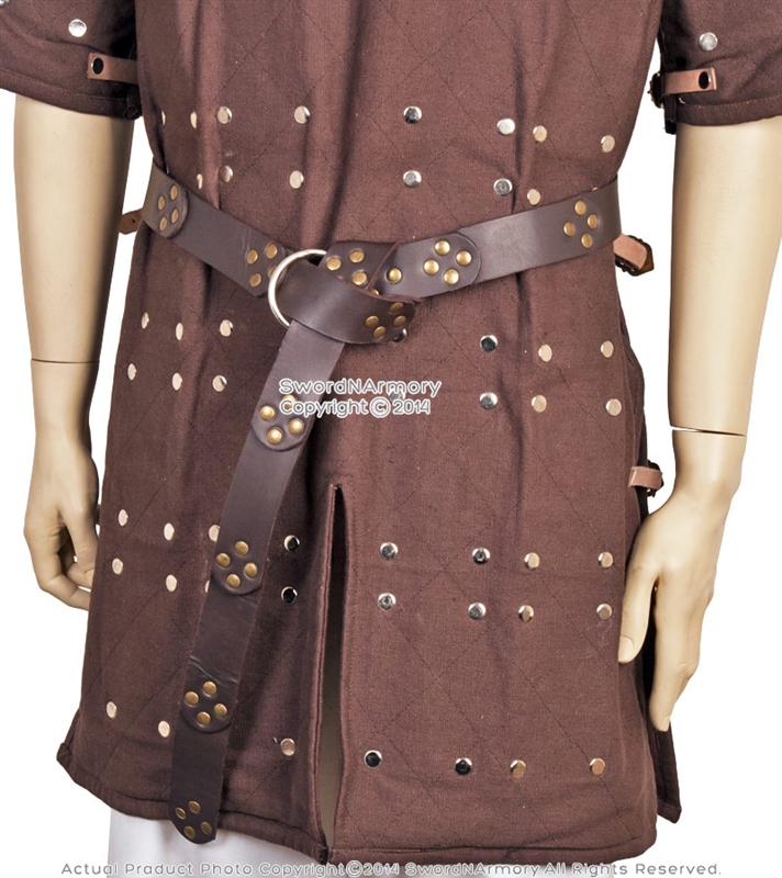 Brown Medieval Leather Ring Belt Renaissance Dressing SCA LARP Costume ...