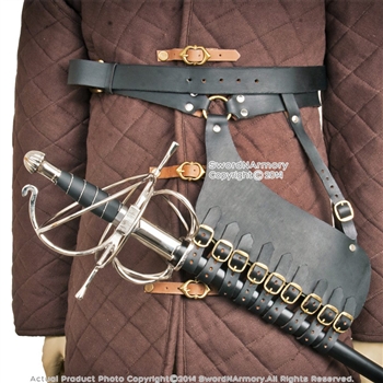 Genuine Leather Rapier Sword Belt Hanger Frog AllinOne Medieval Renaissance LARP