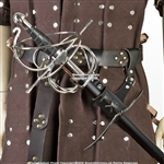 Black Genuine Leather Medieval Right Handed Rapier Sword Frog Belt Hanger LARP