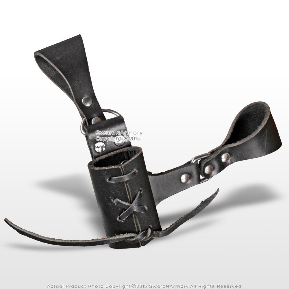 Genuine Leather Medieval Right/Left Hand Rapier Sword Frog Belt Hanger LARP SCA
