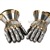 Silver Functional Large 16G Steel Princely Hourglass Gauntlets Leather Glove SCA
