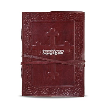 Handmade Celtic Cross Journal Book Bound in Leather Medieval Renaissance Daily