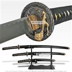 Japanese Bushido Tiger Samurai Katana Sword Set Katana Wakizashi Tanto w/ Stand