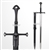 42" Medieval Crusader Chivalry Dark Horse Knight's Sword Renaissance Costume