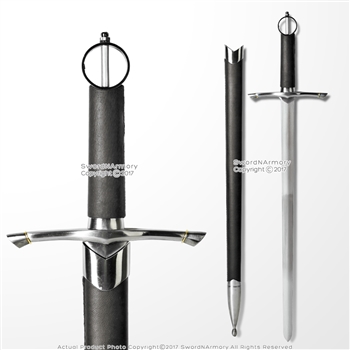Irish Ring Hilt Celtic Medieval Crusader Sword With Scabbard
