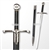36" Templar Crusader Medieval Knight's Arming Sword with Scabbard Cross Pommel